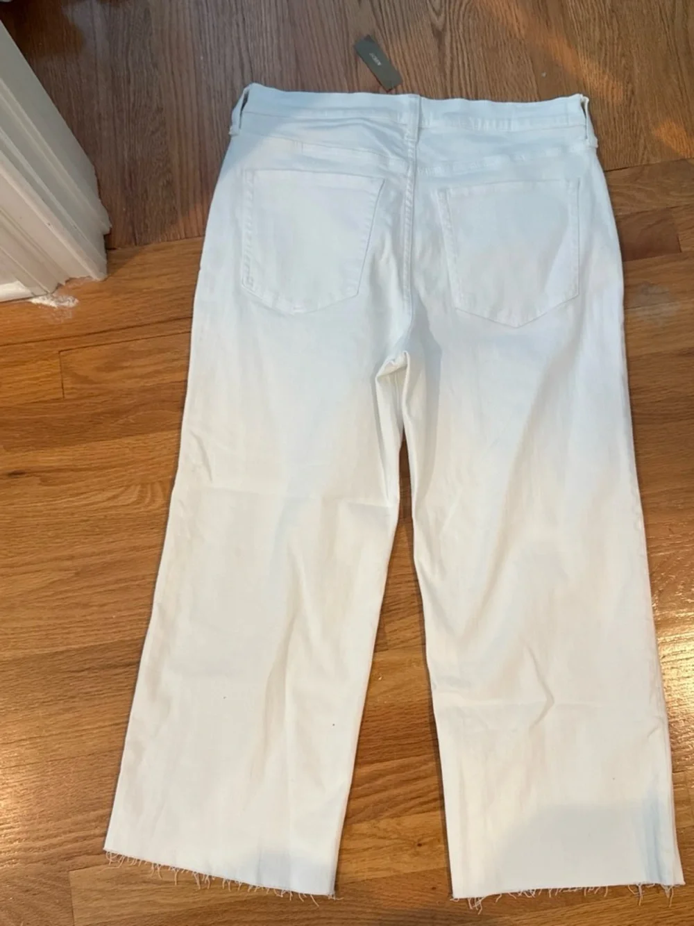 J. Crew Women's White Wide-Leg Crop Jeans